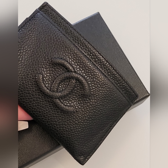 CHANEL Leather Caviar Blk Card Holder Unisex - Picture 11 of 14